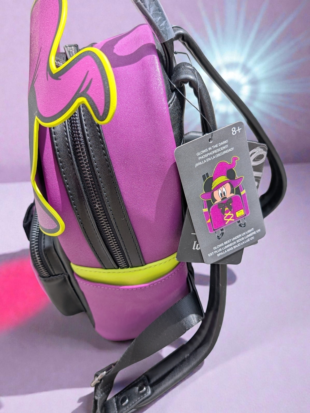 Loungefly Disney Minnie Mouse Witch Glow-in-the-Dark Mini Backpack (NWT) - Picture 5 of 6